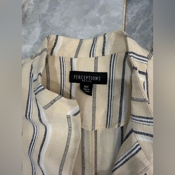 Perceptions Beige and Black Striped Blazer - Picture 7 of 8